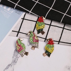 Vintage woodpecker colored rhinestone earrings NHJJ134014