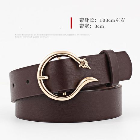 Fashion woman leather metal buckle belt strap for dress jeans NHPO134126's discount tags