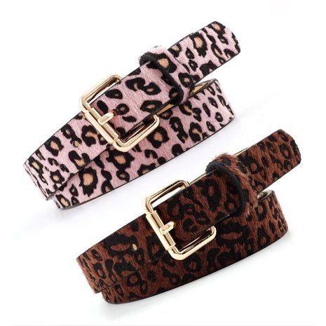 Fashion woman imitation leather leopard metal buckle belt strap for jeans dress multicolor NHPO134184's discount tags