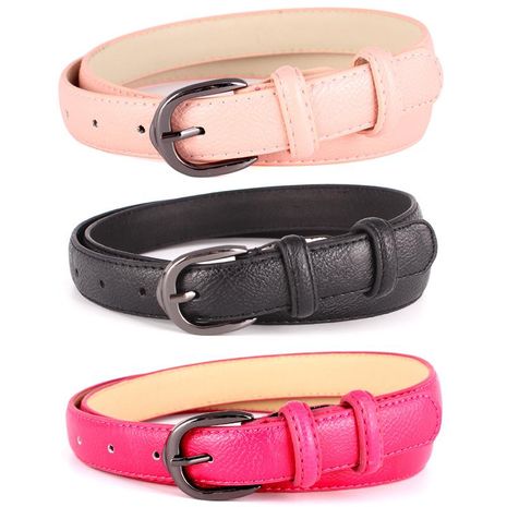 Fashion woman faux leather metal buckle belt strap for jeans dress multicolor NHPO134209's discount tags