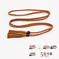 Fashion woman knits thin belt strap for a dress jeans NHPO134070