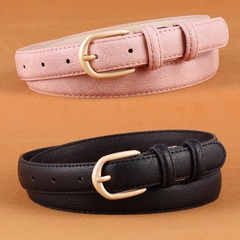Fashion woman leather metal buckle thin belt strap for dress jeans multicolor NHPO134098