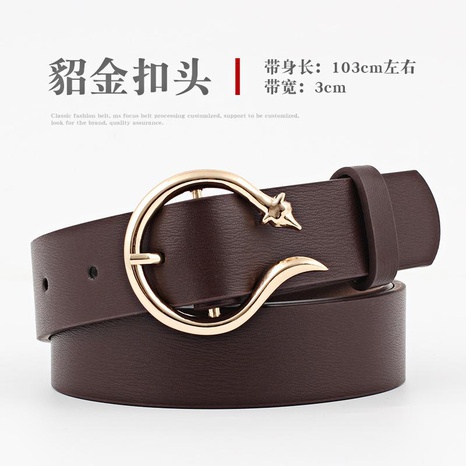 Fashion woman leather metal buckle belt strap for dress jeans NHPO134126's discount tags