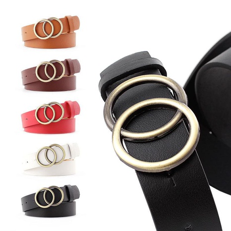 Fashion woman leather metal buckle belt strap for dress jeans NHPO134132's discount tags