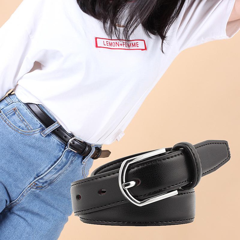 Fashion woman leather metal buckle belt strap for dress jeans NHPO134143