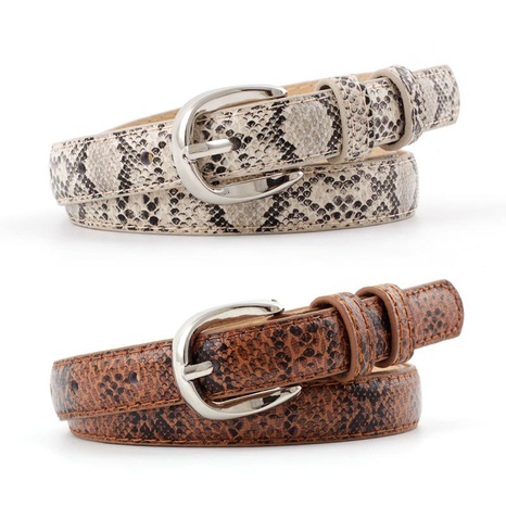 Cinturón de serpiente con hebilla de metal de imitación para mujer de moda para jeans multicolor NHPO134210's discount tags