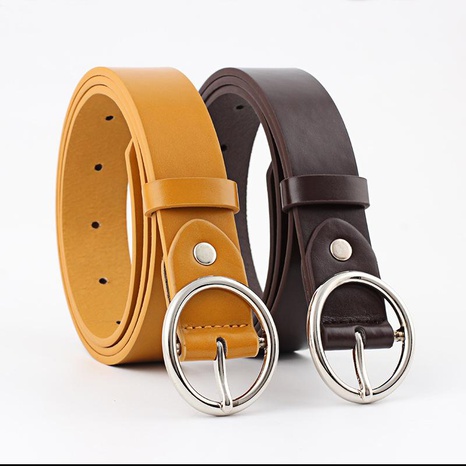 Correa del cinturón de cuero artificial de imitación de cuero con hebilla delgada para jeans multicolor NHPO134236's discount tags