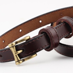 Fashion woman genuine leather metal buckle belt strap for jeans multicolor NHPO134246