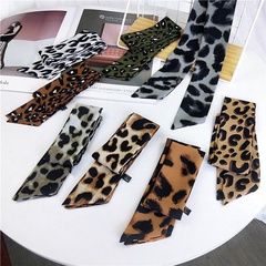 New tied bag wrapped handle ribbon leopard small scarf NHMN134975