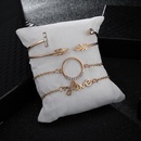 Europische und amerikanische grenz berschreitende neue Accessoires Mode Liebe Bltter Diamant Kreis geometrische Kombination 4teiliges Armband Armband Armbandpicture2