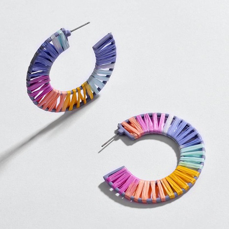 Fashionable hollow section dyed colored woven alloy earrings NHLU130705's discount tags