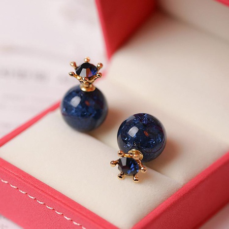 Womens Crown Gemstone Alloy Earrings NHMS135878's discount tags