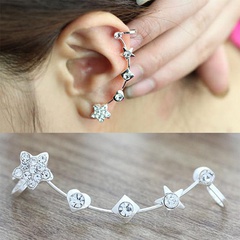 Fashion women star rhinestone ear cuff clip earrings alloy alloyen NHDP136110