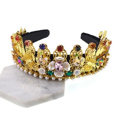 Womens Floral Plating Alloy Hair Band & Headbands NHNT136222