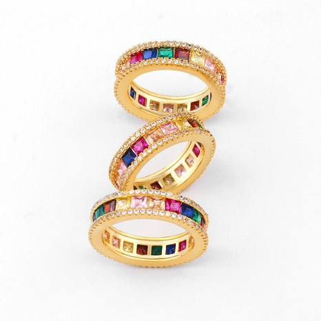 Fashion geometric color rhinestone ring NHAS136985's discount tags