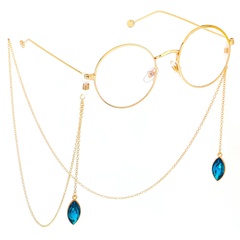 Blue cat eye pendant glasses chain NHBC131067