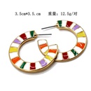 Cshaped rainbow color drop oil striped semicircular earrings NHOM131524picture11
