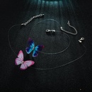 Fashion simple tulle feather butterfly invisible fish line short necklace NHGY131536picture4