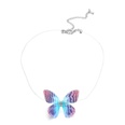 Fashion simple tulle feather butterfly invisible fish line short necklace NHGY131536picture6