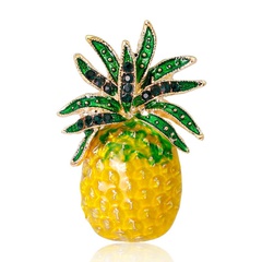 Creative fashion fruit drop oil pineapple alloy brooch NHDR132315