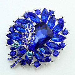 Blue glass stone butterfly collar alloy brooch NHDR132361