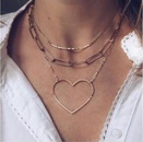 Creative retro simple alloy love chain threelayer necklace NHPJ132489picture8