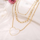 Creative retro simple alloy love chain threelayer necklace NHPJ132489picture9