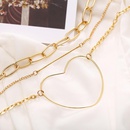 Creative retro simple alloy love chain threelayer necklace NHPJ132489picture10