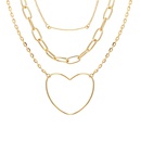 Creative retro simple alloy love chain threelayer necklace NHPJ132489picture11