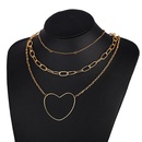 Creative retro simple alloy love chain threelayer necklace NHPJ132489picture12