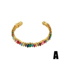 Irregular colorful zircon romantic alloy love alloy bracelet NHAS132637picture6