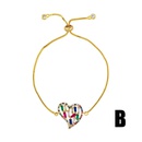 Irregular colorful zircon romantic alloy love alloy bracelet NHAS132637picture9