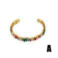 Irregular colorful zircon romantic alloy love alloy bracelet NHAS132637picture11