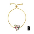 Irregular colorful zircon romantic alloy love alloy bracelet NHAS132637picture12