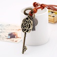 Vintage leather openwork flower alloy keychain NHPK138991picture7
