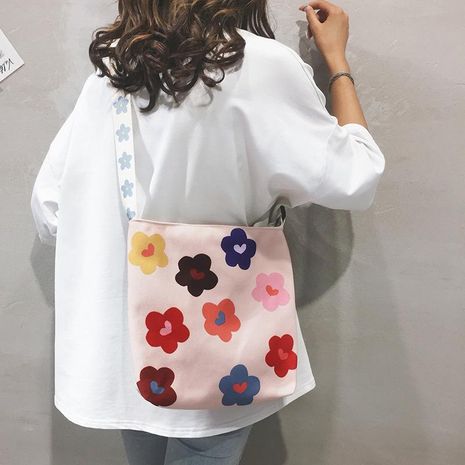 Canvas flower shoulder bag NHXC141477's discount tags