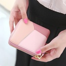 Korean version of the color square simple geometric pattern two fold zipper wallet NHNI141545picture2