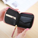 Korean version of the color square simple geometric pattern two fold zipper wallet NHNI141545picture3