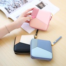 Korean version of the color square simple geometric pattern two fold zipper wallet NHNI141545picture4
