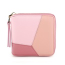 Korean version of the color square simple geometric pattern two fold zipper wallet NHNI141545picture5