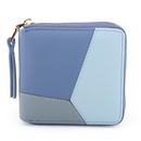 Korean version of the color square simple geometric pattern two fold zipper wallet NHNI141545picture7