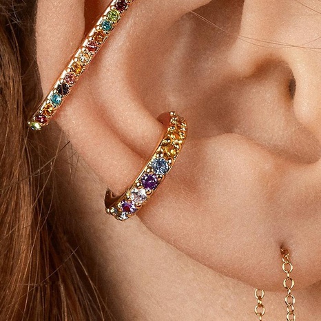 Fashion micro-encrusted zircon ear cuff clip earrings NHJJ142219's discount tags