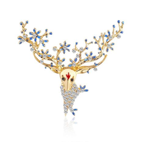 New fashion full rhinestone Christmas elk brooch NHDR142866's discount tags