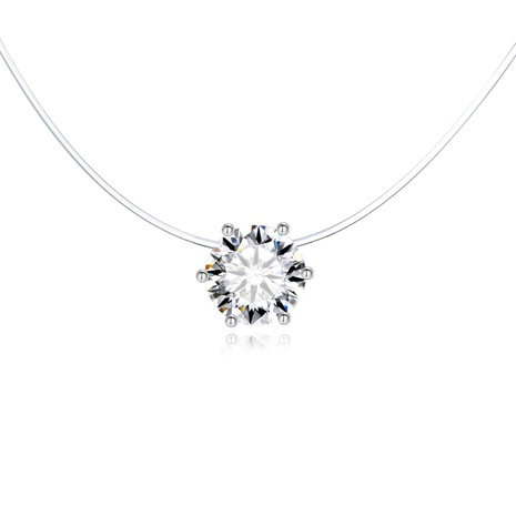 New transparent zircon necklace NHGO142779's discount tags