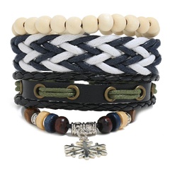 New leather hemp rope hand-woven leather bracelet NHPK142826