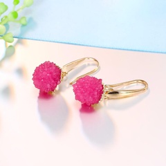 New natural stone alloy round earrings NHGO142954