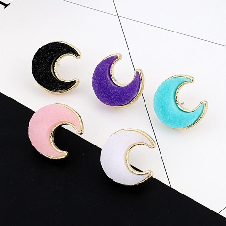 Womens Moon Resin Earrings NHGO143103's discount tags