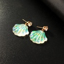 Long color fanshaped shell earrings NHGO143185picture2
