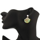 Long color fanshaped shell earrings NHGO143185picture3