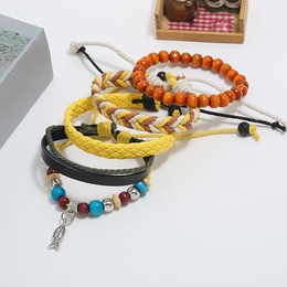 Fashion multilayer woven leather bracelet fourpiece NHPK143259picture5